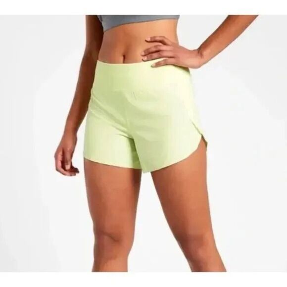 Athleta Shorts XL NWT Run With It 3.5 Size 1X NWT $59 Yellow Green Activewear - Picture 1 of 4